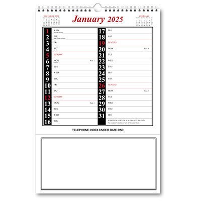 Red & Black Memo Calendar