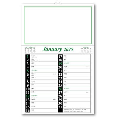 Appointment Memo Calendar - Green and Black