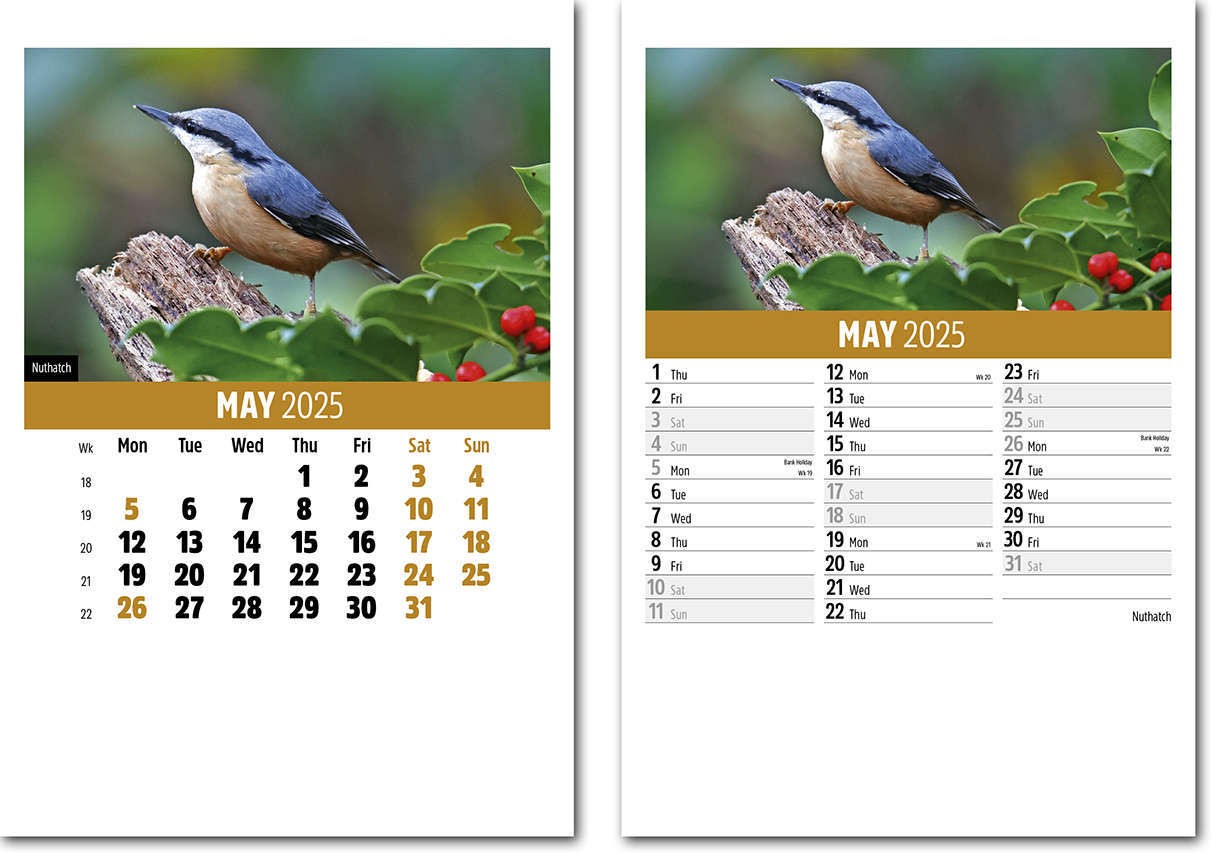 Wildlife Mini Desk Calendar