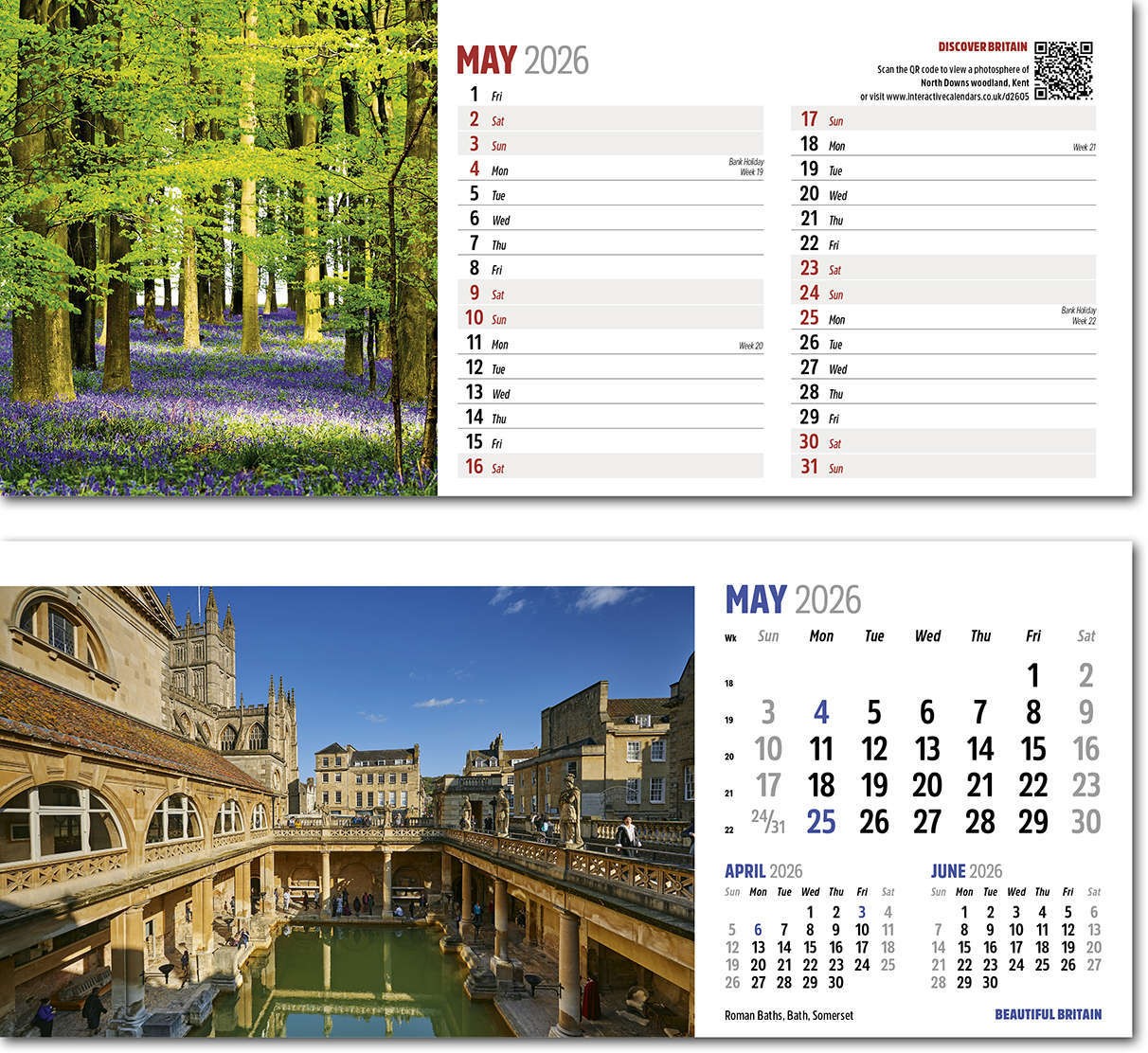 Discover Beautiful Britain Desk Calendar