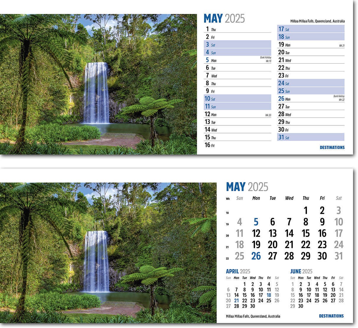 Destinations Desk Calendar