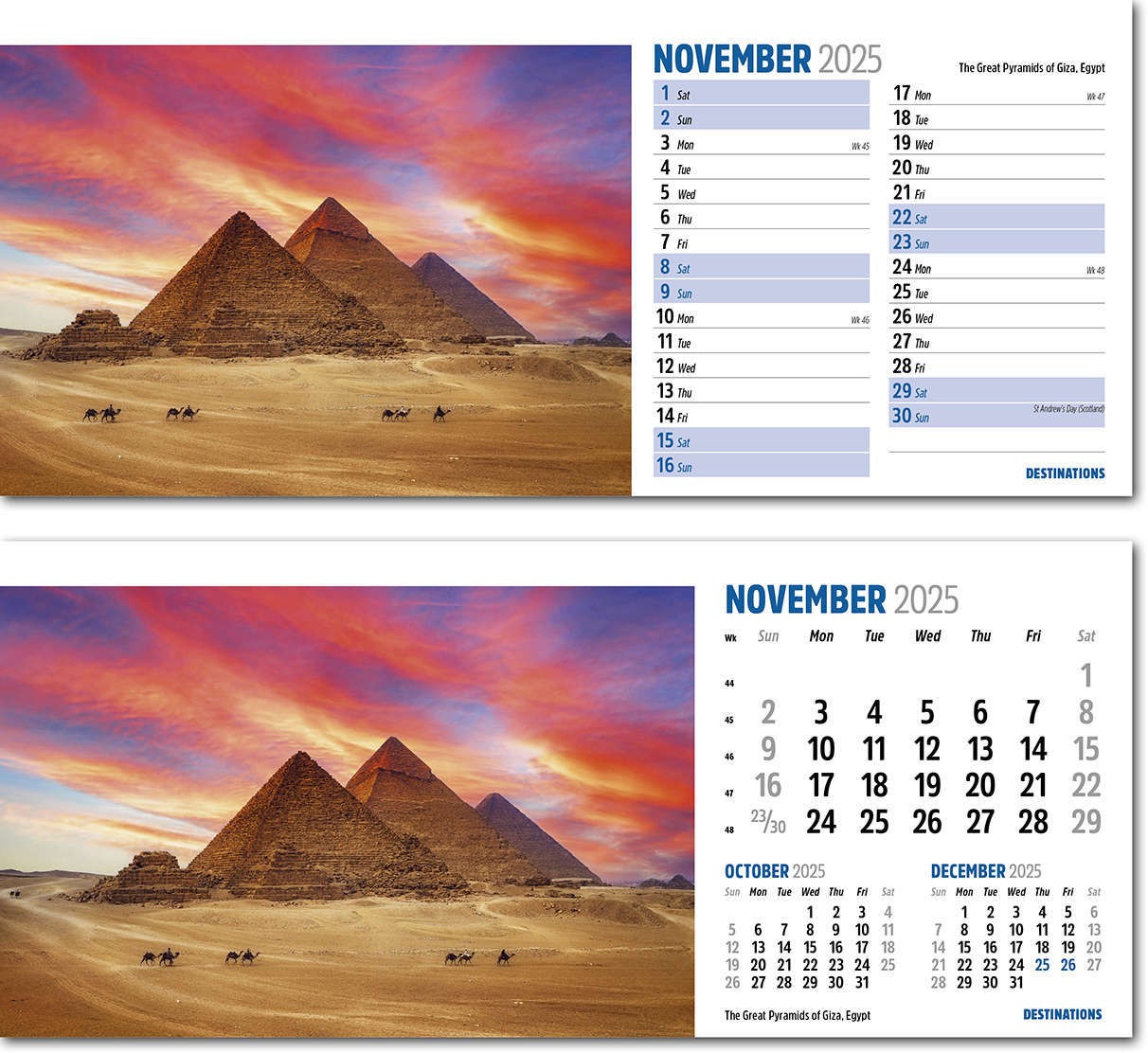 Destinations Desk Calendar