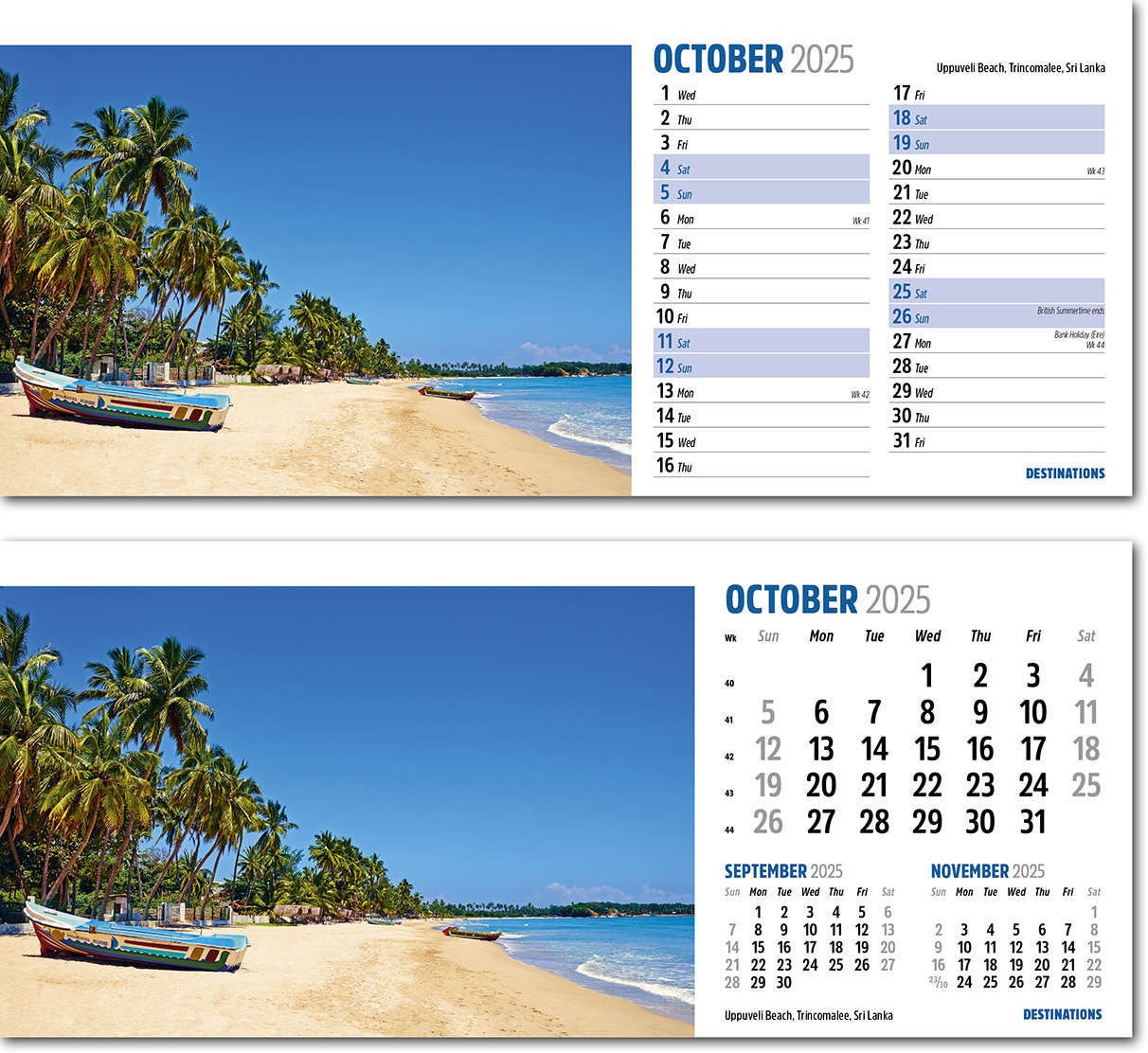 Destinations Desk Calendar