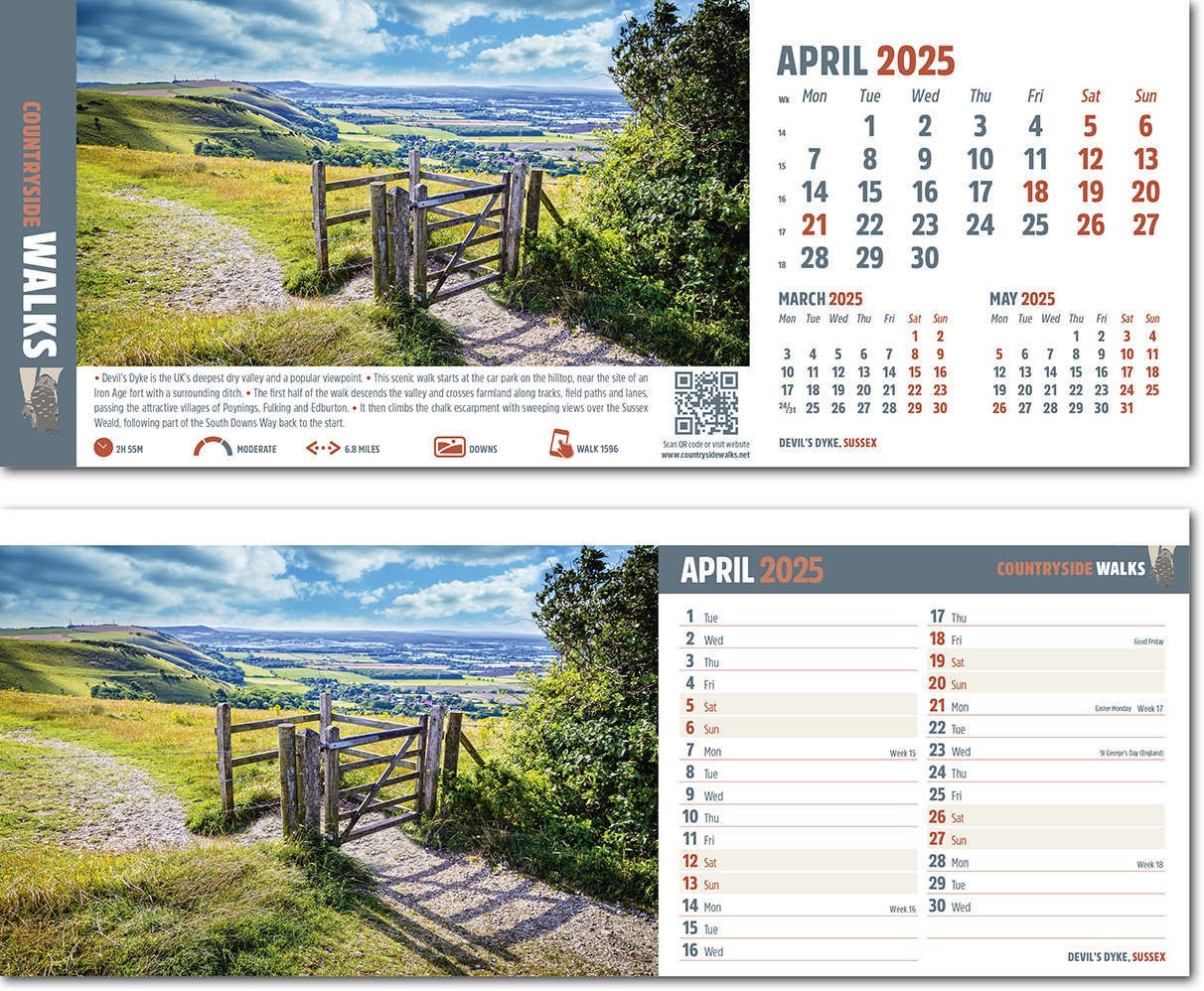 Countryside Walks Note Station Desk Calendar