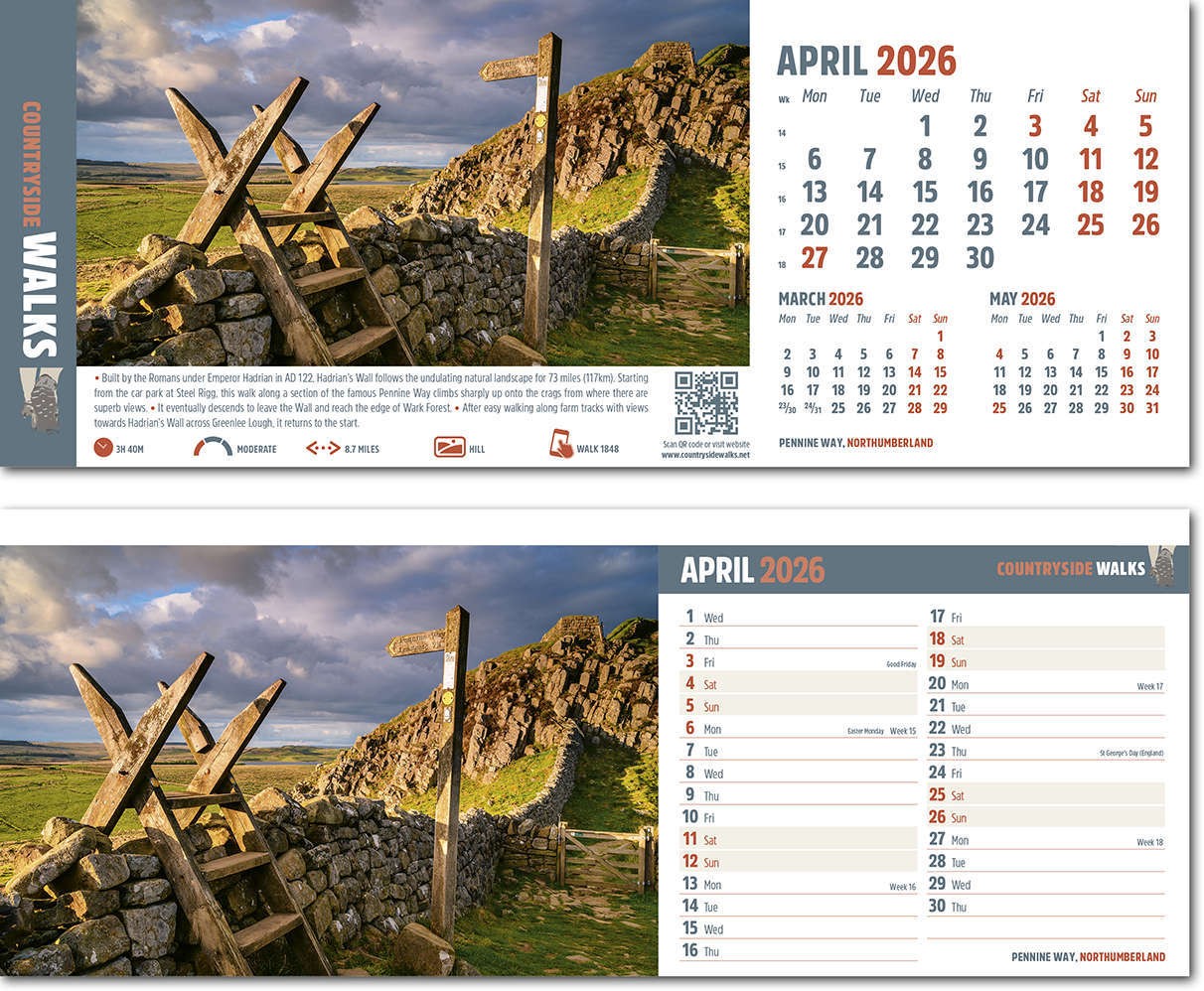 Countryside Walks Task Station Desk Calendar