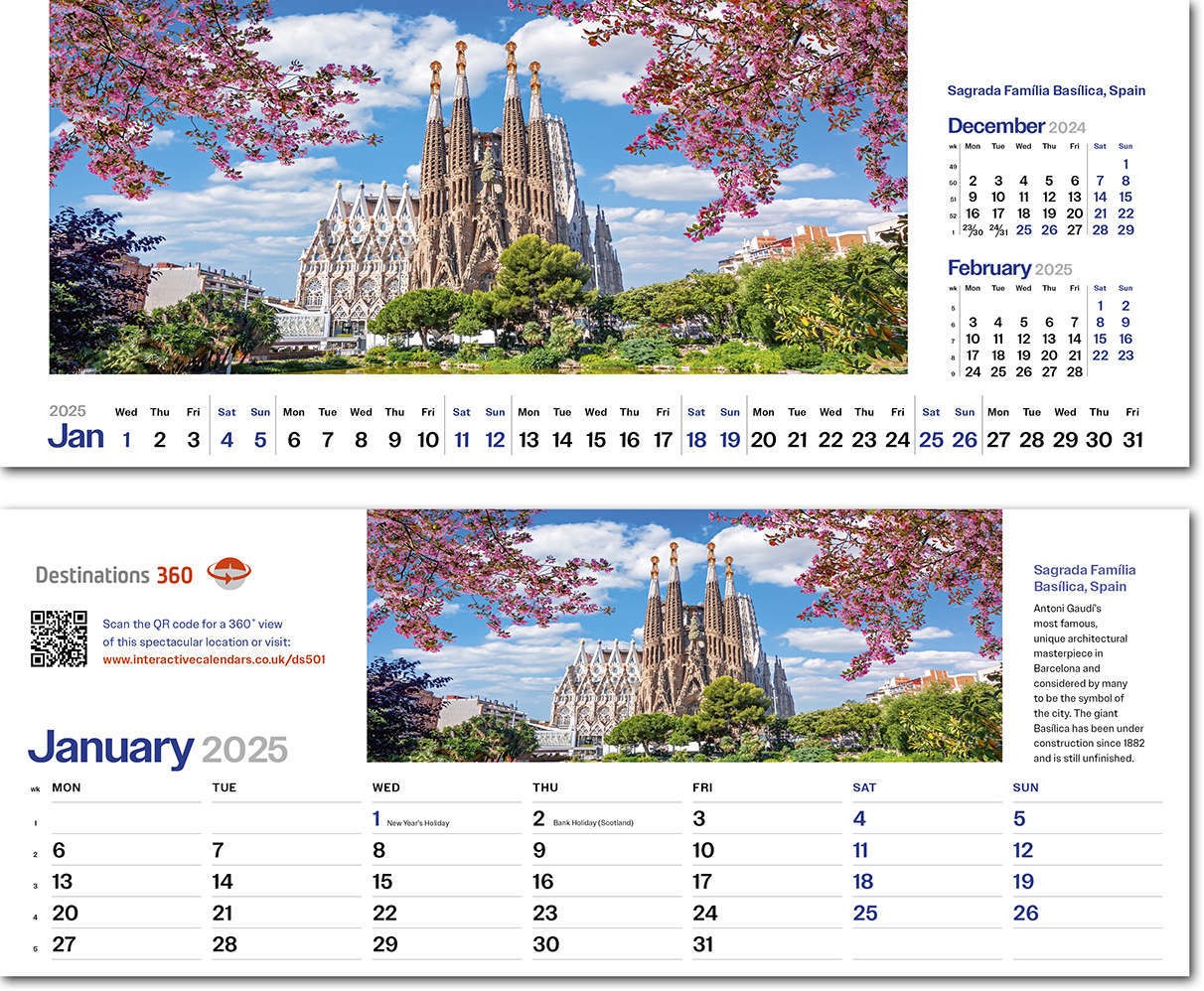 Destinations360 Note Station Desk Calendar