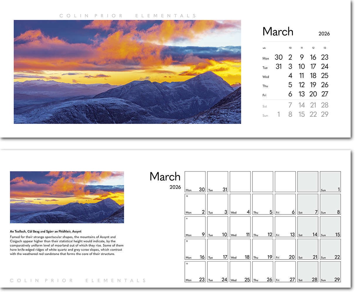 Colin Prior Elementals Premium Lined Easel Desk Calendar