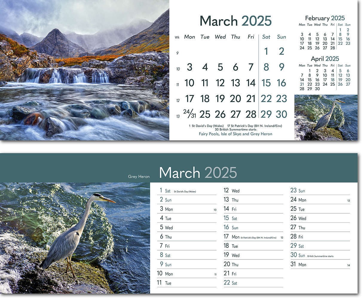 Rural Britain Premium Lined Easel Desk Calendar