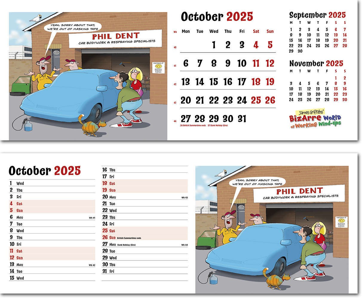 Bizarre World of Working Wind Ups Task Station Desk Calendar