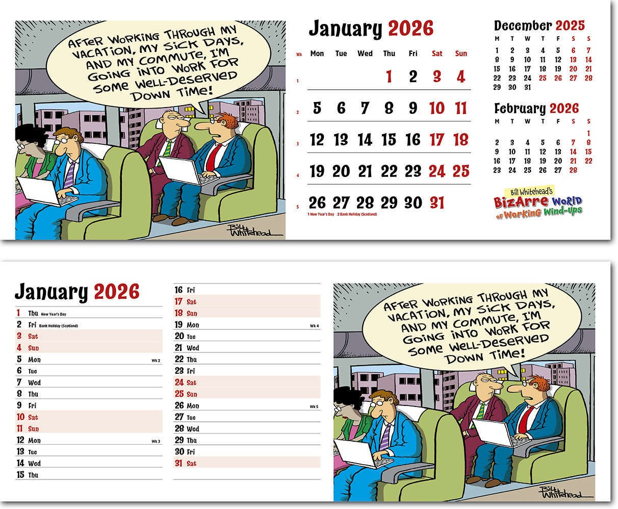 Bizarre World of Working Wind Ups Desk Calendar