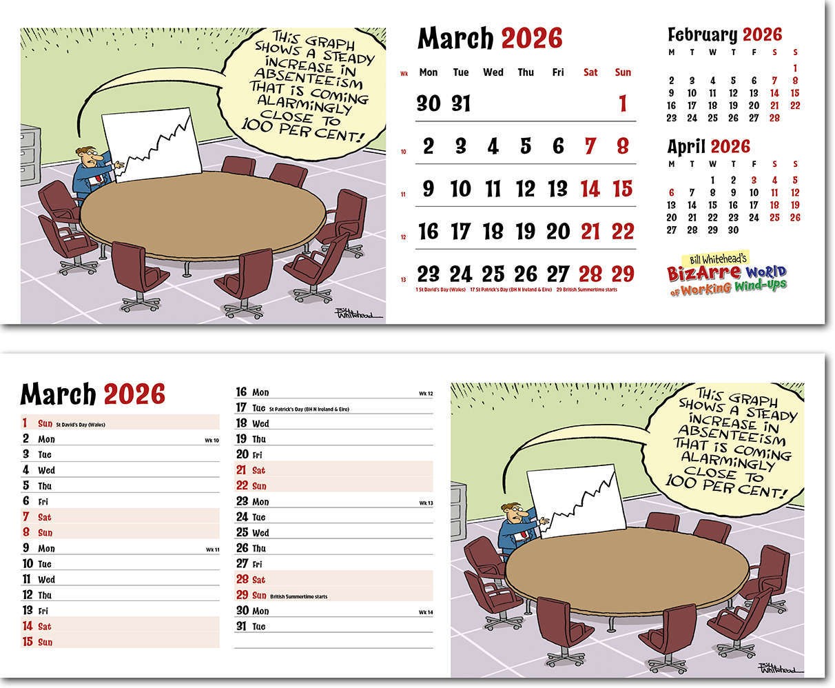 Bizarre World of Working Wind Ups Desk Calendar