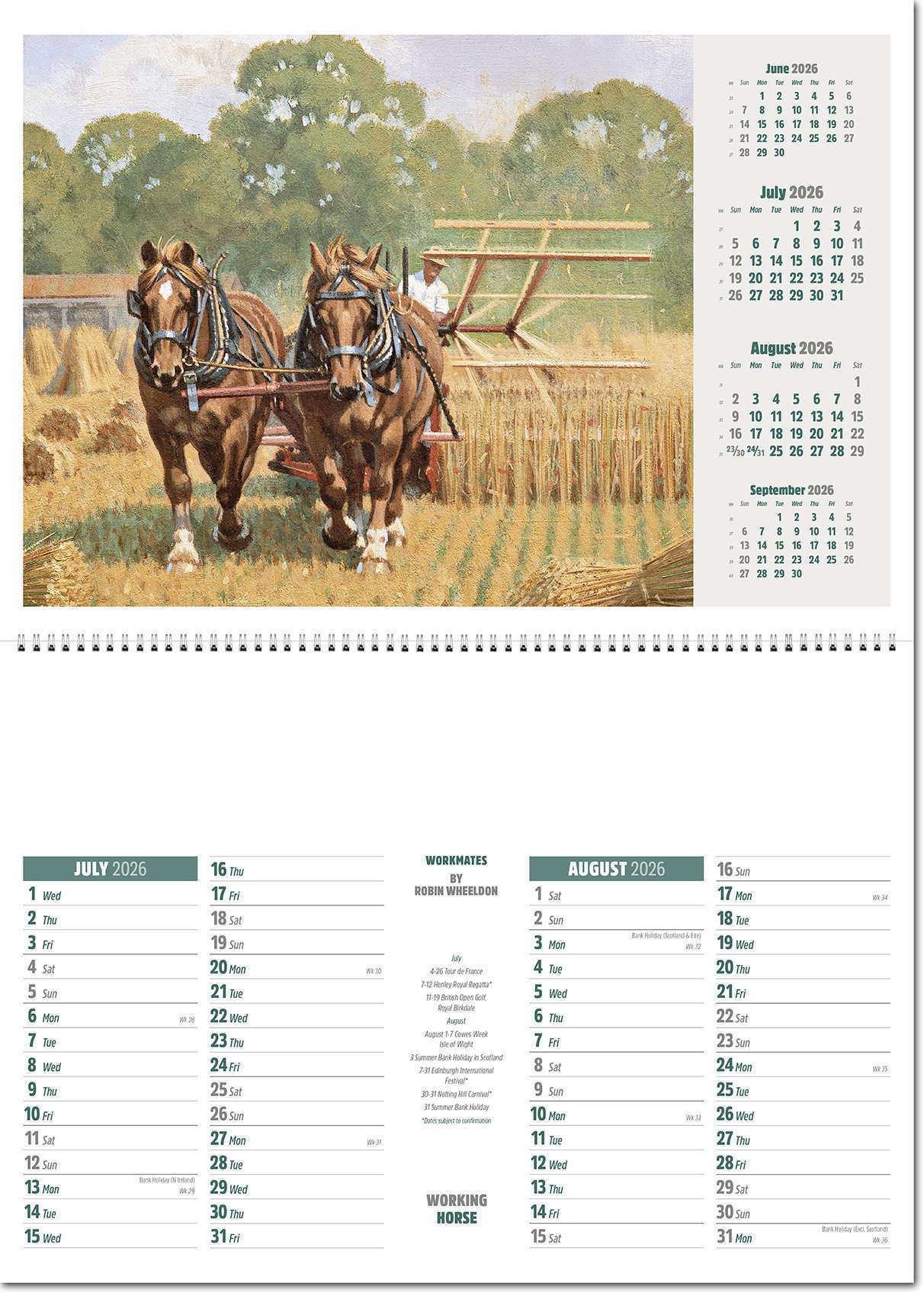 Working Horse Postage Saver Calendar