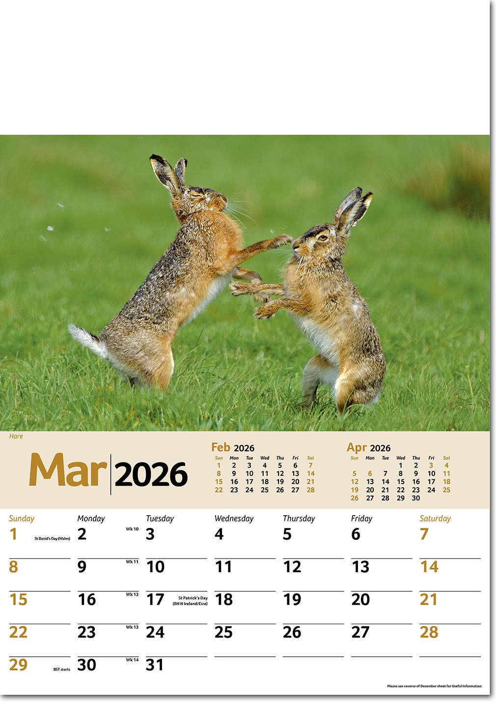 Wildlife Memo Calendar