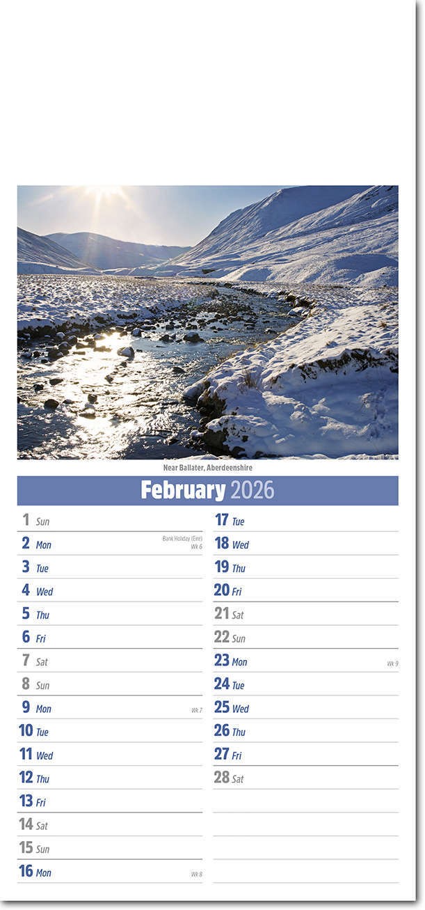 Slimline Scotland Compact Calendar