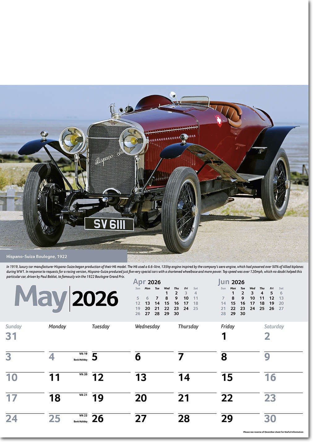 Collectors Cars Calendar